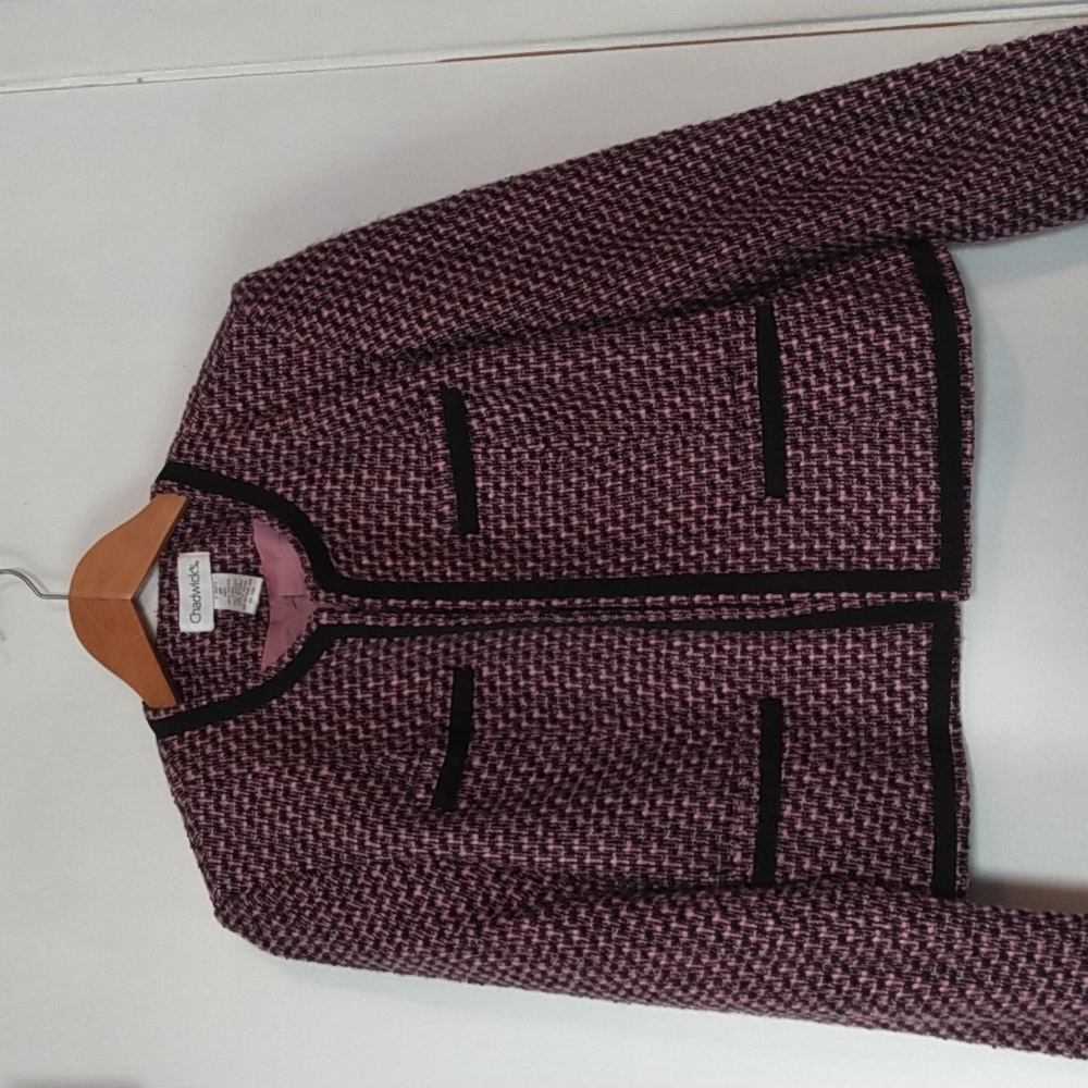 Black and Pink Jacket Chadwick's, Size 12P, Gently Used.
